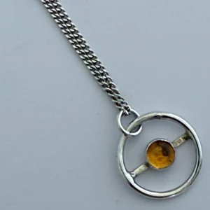 Citrine circle necklace
