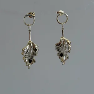 Dangling leaves with sapphire