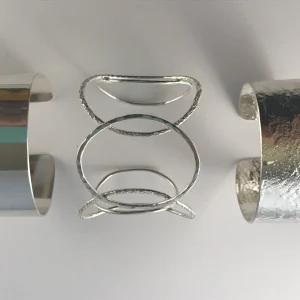 3 wide sterling silver bangles