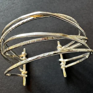 5 silver strands bangle
